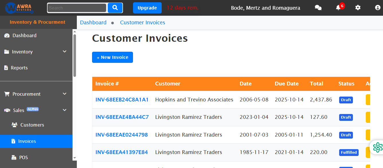 Invoice Dashboard