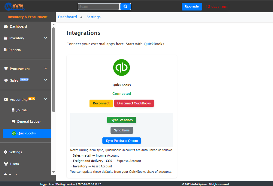 QuickBooks Integration Preview
